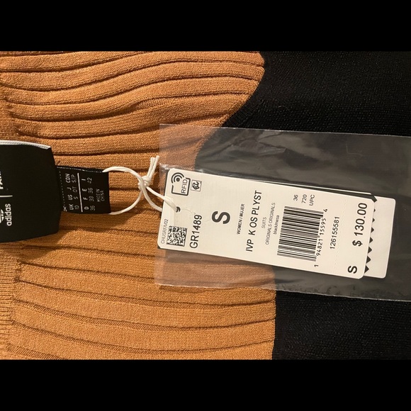 adidas Original Ivy Park Long Sleeve Corset Playsuit NWT Small Black/Mesa - Picture 2 of 3